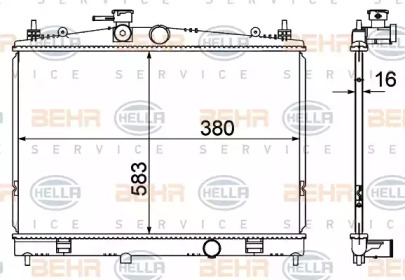 Водяной / масляный радиатор BEHR/HELLA для NISSAN JUKE (F15) 1.6