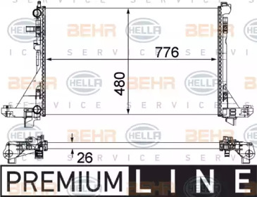 Водяной / масляный радиатор BEHR/HELLA для NISSAN NV400 c бортовой платформой/ходовая часть dCi 125