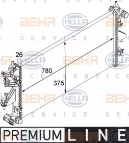 Водяной радиатор BEHR/HELLA для PEUGEOT BOXER c бортовой платформой/ходовая часть 2.2 HDi 110