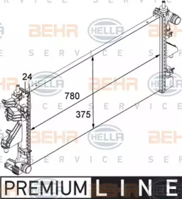 Водяной радиатор BEHR/HELLA для PEUGEOT BOXER c бортовой платформой/ходовая часть 2.2 HDi 110