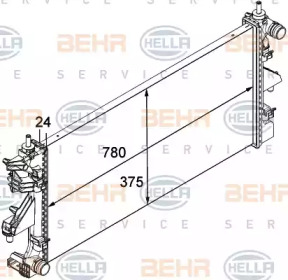 Водяной радиатор BEHR/HELLA для PEUGEOT BOXER c бортовой платформой/ходовая часть 2.2 HDi 100
