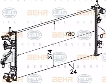 Водяной радиатор BEHR/HELLA для PEUGEOT BOXER c бортовой платформой/ходовая часть 2.2 HDi 110