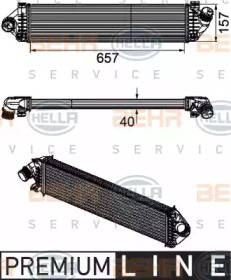 Охладитель наддувочного воздуха (интеркулер) BEHR/HELLA для FORD KUGA II (DM2) 2.0 TDCi