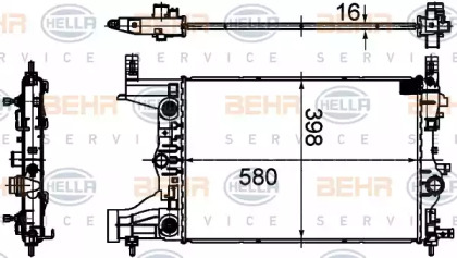 Водяной / масляный радиатор BEHR/HELLA для CHEVROLET CRUZE Хэтчбек (J305) 1.6