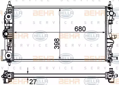 Водяной / масляный радиатор BEHR/HELLA для CHEVROLET CRUZE (J300) 2.0 CDI