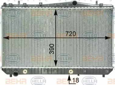 Водяной радиатор BEHR/HELLA для CHEVROLET REZZO 1.6