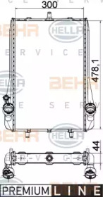 Водяной радиатор BEHR/HELLA для PORSCHE 911 Кабриолет (997) 3.6 Turbo