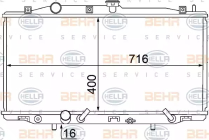 Водяной / масляный радиатор BEHR/HELLA для HONDA ACCORD VII Tourer (CM, CN) 2.4 (CM2)