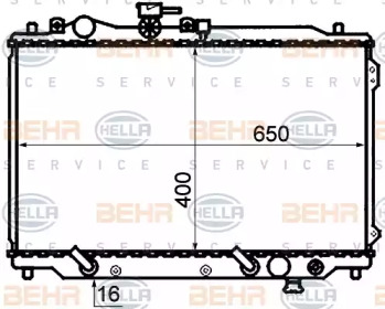 Водяной / масляный радиатор BEHR/HELLA для MAZDA 626 III Hatchback (GD) 2.0 12V