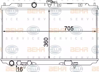 Водяной радиатор BEHR/HELLA для NISSAN PRIMERA Hatchback (P12) 2.0