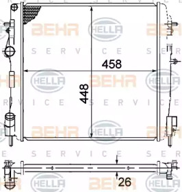 Водяной радиатор BEHR/HELLA для NISSAN KUBISTAR (X76) 1.5 dCi