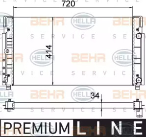 Водяной радиатор BEHR/HELLA для VW TRANSPORTER IV c бортовой платформой/ходовая часть (70XD) 2.5 TDI