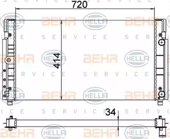 Водяной радиатор BEHR/HELLA для VW TRANSPORTER IV c бортовой платформой/ходовая часть (70XD) 2.5 TDI