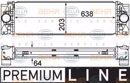 Охладитель наддувочного воздуха (интеркулер) BEHR/HELLA для VW CRAFTER 30-50 c бортовой платформой/ходовая часть (2F_) 2.5 TDI