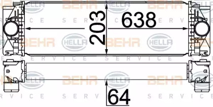 Охладитель наддувочного воздуха (интеркулер) BEHR/HELLA для VW CRAFTER 30-50 c бортовой платформой/ходовая часть (2F_) 2.5 TDI