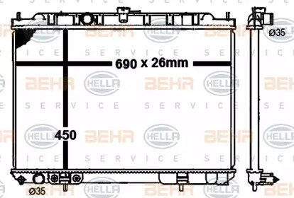 Водяной / масляный радиатор BEHR/HELLA для NISSAN X-TRAIL (T30) 2.0