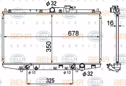 Водяной / масляный радиатор BEHR/HELLA для HONDA ACCORD VI Hatchback (CH, CL) 1.8 i (CH6)