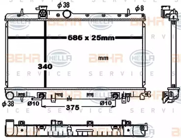 Водяной / масляный радиатор BEHR/HELLA для SUBARU IMPREZA седан (GD) 2.0 WRX Turbo AWD