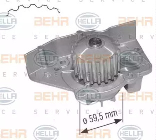 Водяной насос BEHR/HELLA для PEUGEOT 405 I (15B) 1.9 SPort MI-16 4x4