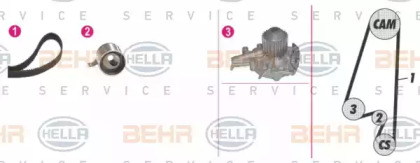 Водяной насос BEHR/HELLA для CHEVROLET MATIZ (M200, M250) 0.8