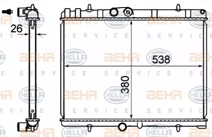 Водяной радиатор BEHR/HELLA для PEUGEOT 207 CC (WD_) 1.6 16V Turbo