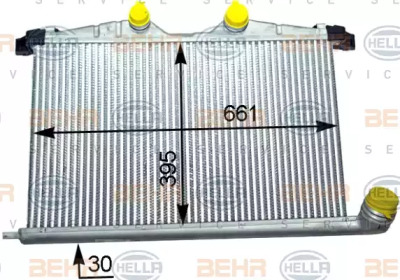 Охладитель наддувочного воздуха (интеркулер) BEHR/HELLA для PEUGEOT 508 SW 2.2 HDi