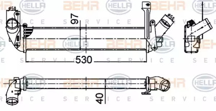 Охладитель наддувочного воздуха (интеркулер) BEHR/HELLA для NISSAN KUBISTAR (X76) 1.5 dCi