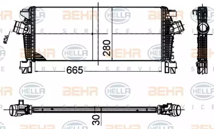 Охладитель наддувочного воздуха (интеркулер) BEHR/HELLA для CHEVROLET CRUZE Station Wagon (J308) 1.4