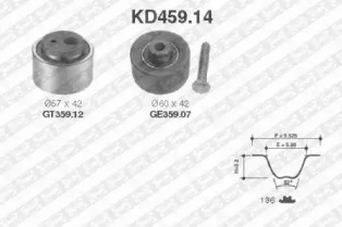 Комплект ремней ГРМ SNR для PEUGEOT 306 Кабриолет (7D, N3, N5) 2.0 16V