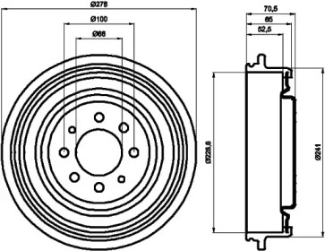 Барабанный тормозной механизм PAGID для NISSAN KUBISTAR (X76) 1.5 dCi