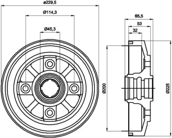 Барабанный тормозной механизм PAGID для MAZDA 323 III Hatchback (BF) 1.6 GT Turbo 4WD (BF2)