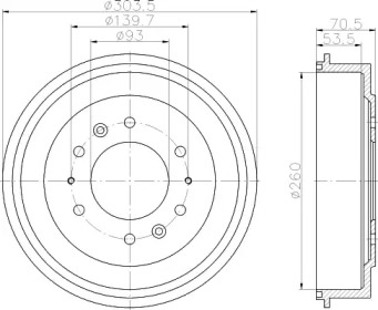 Тормозной барабан PAGID для VW GOLF II (19E, 1G1) 1.8 i Cat Syncro