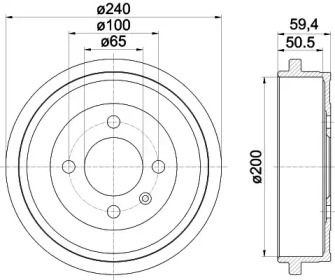 Барабанный тормозной механизм PAGID для VW POLO (6N1) 64 1.9 D