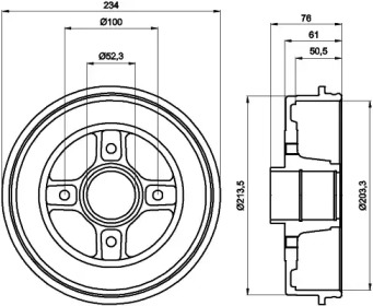 Тормозной барабан PAGID для NISSAN NOTE (E11, NE11) 1.5 dCi