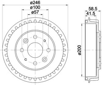 Тормозной барабан PAGID для KIA SHUMA (FB) 1.8 i 16V