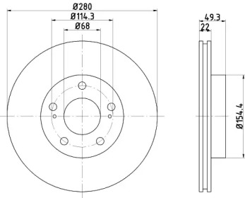 Тормозной диск PAGID для NISSAN MAXIMA / MAXIMA QX IV (A32) 2.5 V6 24V