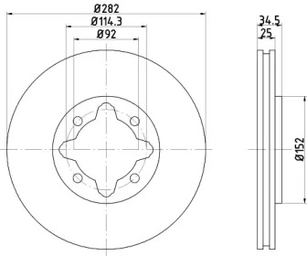 Тормозной диск PAGID для HONDA ACCORD V купе (CD) 2.2 i ES (CD7)