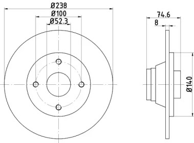 Дисковой тормозной механизм PAGID для RENAULT CLIO I (B/C57_, 5/357_) 1.4