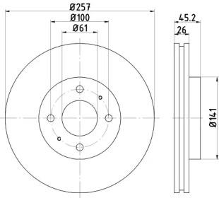 Тормозной диск PAGID для NISSAN SUNNY III Liftback (N14) 2.0 i 16V