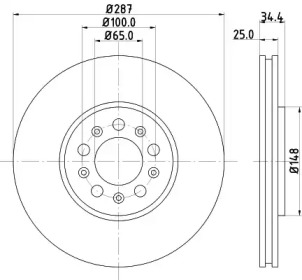 Дисковой тормозной механизм PAGID для VW POLO (6R, 6C) 1.8 GTI