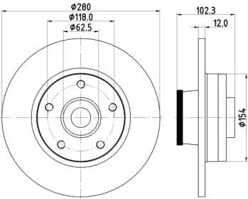 Тормозной диск PAGID для NISSAN PRIMASTAR Фургон (X83) 2.0