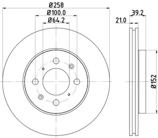 Дисковой тормозной механизм PAGID для HONDA JAZZ II (GD_, GE3, GE2) 1.2 i-DSI (GD5, GE2)