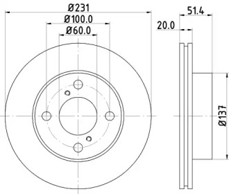 Тормозной диск PAGID для NISSAN PIXO (UA0) 1.0
