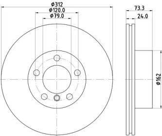 Тормозной диск PAGID для BMW 3 (F30, F80) 320 i xDrive
