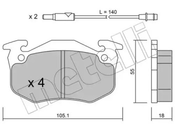 Тормозные колодки METELLI для PEUGEOT 205 I (741A/C) 1.7 Diesel