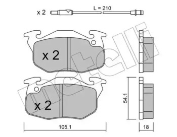 Тормозные колодки METELLI для PEUGEOT 205 I (741A/C) 1.7 Diesel