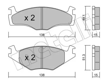 Тормозные колодки METELLI для VW GOLF II (19E, 1G1) 1.8 i Cat Syncro
