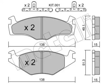 Тормозные колодки METELLI для VW GOLF II (19E, 1G1) 1.8 i Cat Syncro