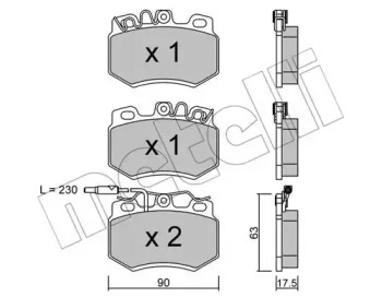 Тормозные колодки METELLI для PEUGEOT 205 I (741A/C) 1.7 Diesel