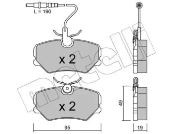 Дисковой тормозной механизм METELLI для PEUGEOT 405 I (15B) 1.9 SPort MI-16 4x4